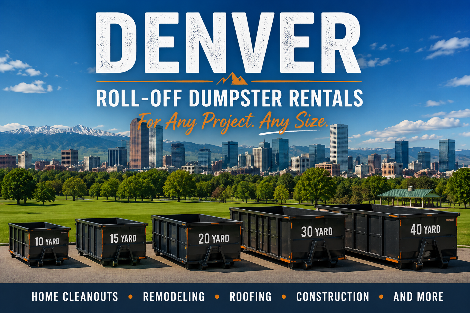 Roll-off dumpster rentals across the Denver metro area